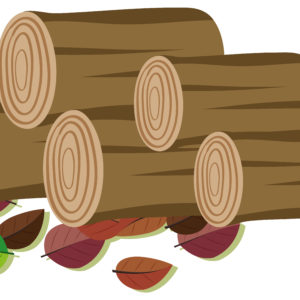 Stack of logs on white background illustration