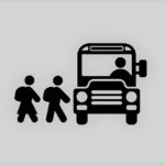 School Bus Icon on Black and White Vector Backgrounds. This vector illustration includes two variations of the icon one in black on a light background on the left and another version in white on a dark background positioned on the right. The vector icon is simple yet elegant and can be used in a variety of ways including website or mobile application icon. This royalty free image is 100% vector based and all design elements can be scaled to any size.